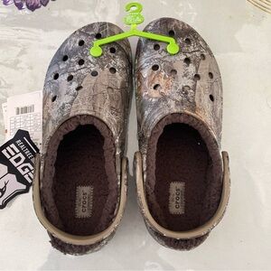 Crocs Classic Lined Realtree Edge Camo Clog 205377-280 Chocolate M8 W10 NWT